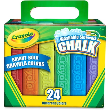 Crayola Sidewalk Chalk, Washable, 4"L, 24/BX, AST PK CYO512024